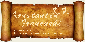 Konstantin Francuski vizit kartica